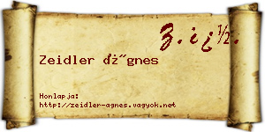 Zeidler Ágnes névjegykártya